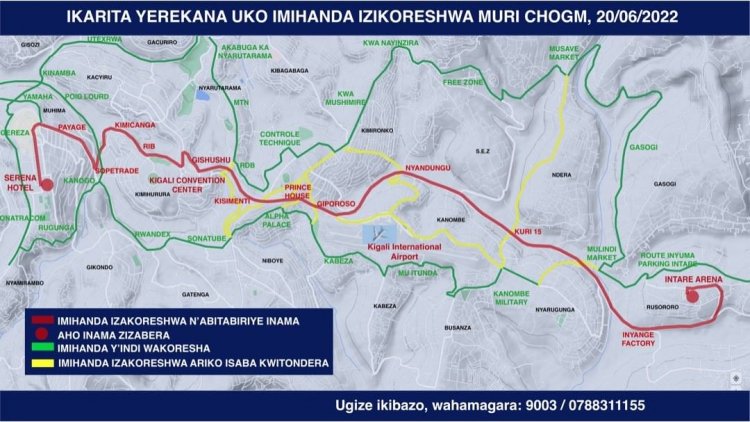 DORE UKO IMIHANDA IZAKORESHWA MURI KIGALI KU MUNSI WO GUTANGIZA CHOGM2022.