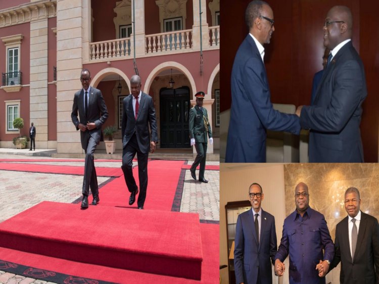 H.E PAUL KAGAME ari i LUANDA aho agiye guhurira na Tshisekedi.